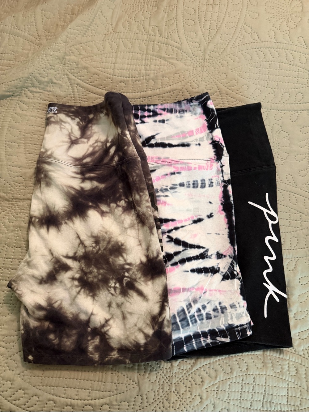 PINK Victoria's Secret Tie-Dye & Black Bike shorts